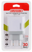 Зарядное для сотовых телефонов 220V USB+Type-C 30W SKYWAY