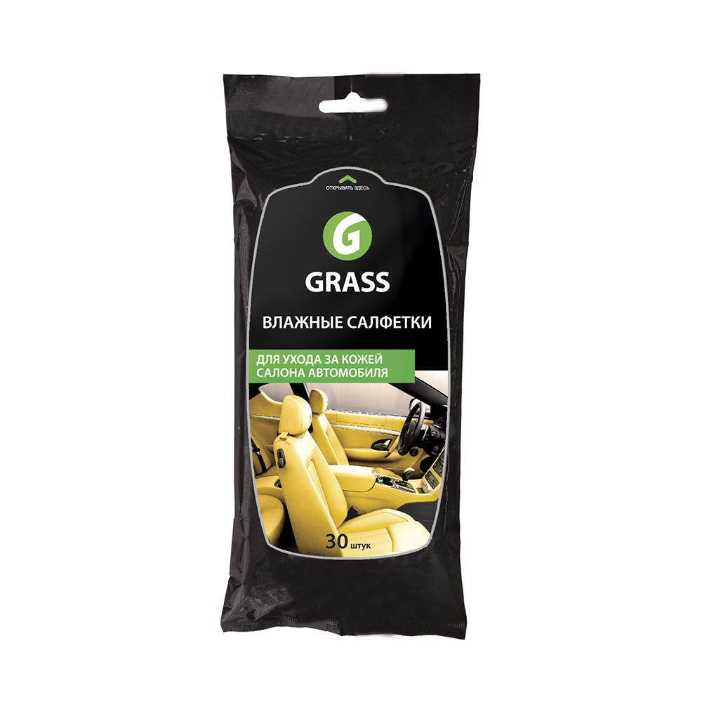 Салфетки влажные GRASS для кожаного салона (30шт) IT-0312