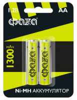 Аккумулятор пальчиковый ФАЗА HR-6 АА 1300mAh 