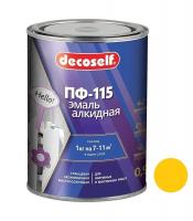 Эмаль ПФ-115 желтая 0,9кг ПУФАС Decoself