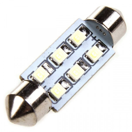 Автолампа диод T11 (С5W) 24V 6SMD 39мм Белая
