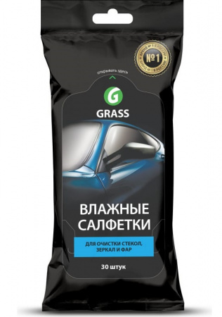 Салфетки влажные GRASS для стекол, зеркал и фар (30шт) IT-0313