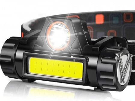 Фонарик налобный RE-8101 зарядка USB, 200м