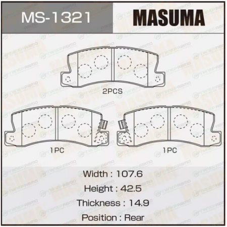 Колодки дисковые Masuma MS-1321/AN-420k,222k Toyota Harrier Lexus RX300