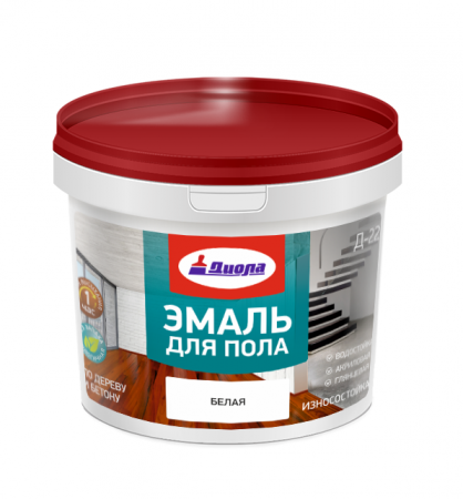 Эмаль для пола Д-225 белая 0.8кг износостойкая