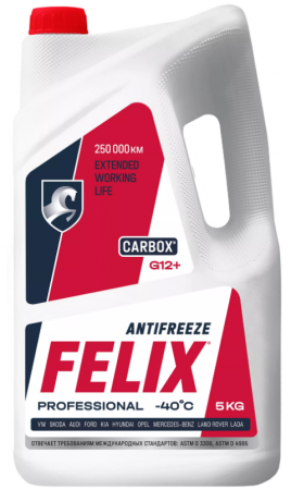 Антифриз Felix 5л красный Carbox -40 G12+