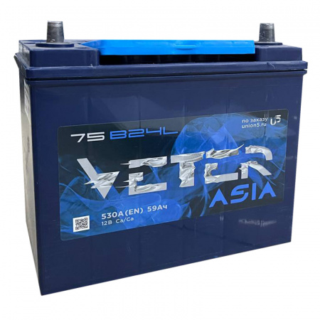 Аккумулятор 6СТ-59 VETER Asia прям.пол. тонкие клеммы