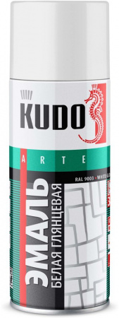 Краска-спрей KUDO белая глянцевая KU-1001