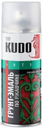 Грунт-спрей KUDO по ржавчине черный (RAL 9005) 520мл KU-319005