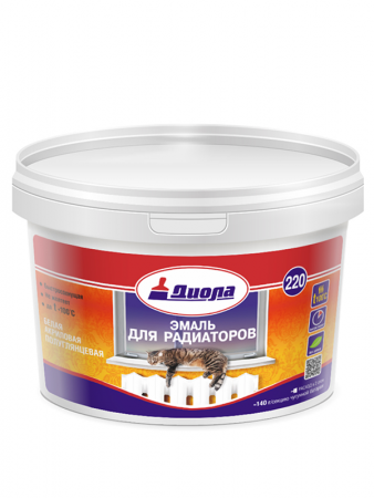 Эмаль для радиаторов Диола-220 белая 0.6кг акриловая (12)