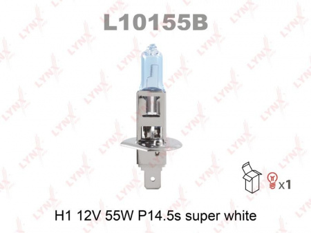 Автолампа H1 12V 55W LYNXauto SUPER WHITE+30 (1шт.)