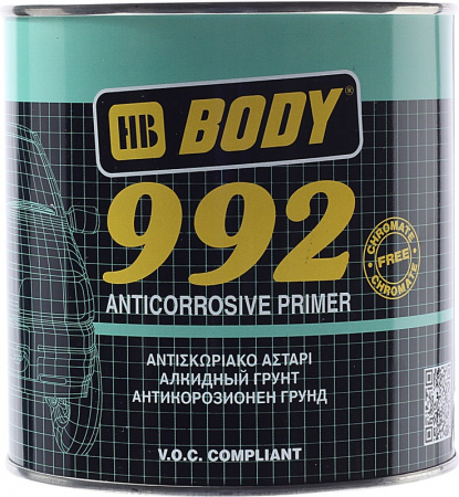 Грунт BODY 1К 992 антикоррозионный черный 1л