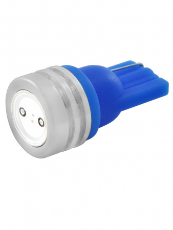 Автолампа диод T10 (W5W) 12V 1SMD без цоколя Радиатор Синий