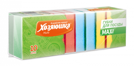 Губка для посуды ХОЗЯЮШКА MAXI 10шт.